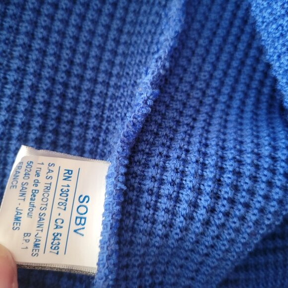 Saint James Blue Waffle Knit Jacket With Buckle Closures Size 6 - Picture 7 of 9